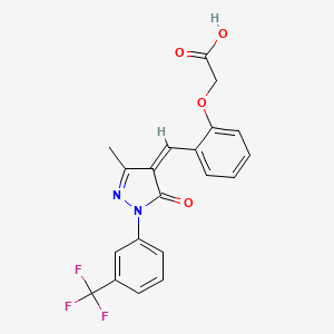 molecular formula C20H15F3N2O4 B5915182 [2-({3-methyl-5-oxo-1-[3-(trifluoromethyl)phenyl]-1,5-dihydro-4H-pyrazol-4-ylidene}methyl)phenoxy]acetic acid 