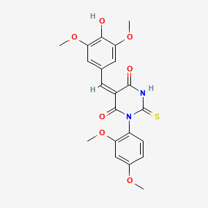 1-(2,4-dimethoxyphenyl)-5-(4-hydroxy-3,5-dimethoxybenzylidene)-2-thioxodihydro-4,6(1H,5H)-pyrimidinedione