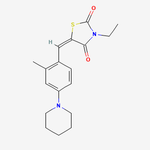 molecular formula C18H22N2O2S B5915217 3-ethyl-5-[2-methyl-4-(1-piperidinyl)benzylidene]-1,3-thiazolidine-2,4-dione 