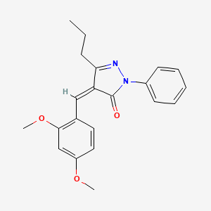 molecular formula C21H22N2O3 B5915237 4-(2,4-dimethoxybenzylidene)-2-phenyl-5-propyl-2,4-dihydro-3H-pyrazol-3-one 