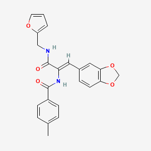 molecular formula C23H20N2O5 B5915244 N-(2-(1,3-benzodioxol-5-yl)-1-{[(2-furylmethyl)amino]carbonyl}vinyl)-4-methylbenzamide 