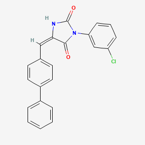 molecular formula C22H15ClN2O2 B5915251 5-(4-biphenylylmethylene)-3-(3-chlorophenyl)-2,4-imidazolidinedione 