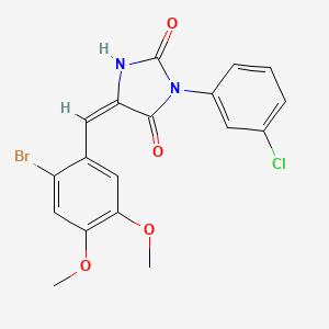 molecular formula C18H14BrClN2O4 B5915259 5-(2-bromo-4,5-dimethoxybenzylidene)-3-(3-chlorophenyl)-2,4-imidazolidinedione 