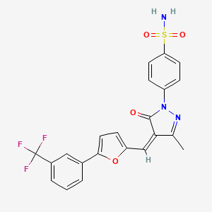 molecular formula C22H16F3N3O4S B5915261 4-[3-methyl-5-oxo-4-({5-[3-(trifluoromethyl)phenyl]-2-furyl}methylene)-4,5-dihydro-1H-pyrazol-1-yl]benzenesulfonamide 