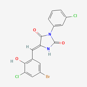 molecular formula C16H9BrCl2N2O3 B5915264 5-(5-bromo-3-chloro-2-hydroxybenzylidene)-3-(3-chlorophenyl)-2,4-imidazolidinedione 
