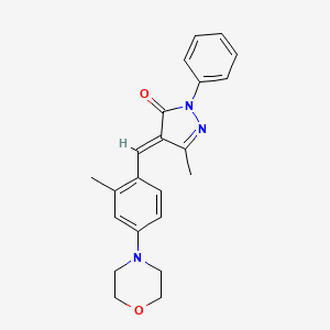 molecular formula C22H23N3O2 B5915267 5-methyl-4-[2-methyl-4-(4-morpholinyl)benzylidene]-2-phenyl-2,4-dihydro-3H-pyrazol-3-one 