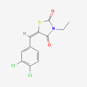 molecular formula C12H9Cl2NO2S B5915288 5-(3,4-dichlorobenzylidene)-3-ethyl-1,3-thiazolidine-2,4-dione 