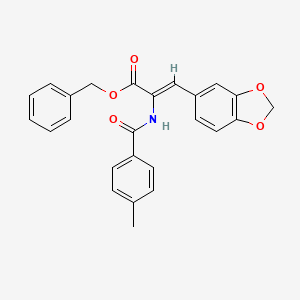 molecular formula C25H21NO5 B5915295 benzyl 3-(1,3-benzodioxol-5-yl)-2-[(4-methylbenzoyl)amino]acrylate 