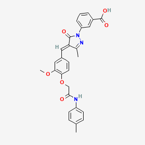 molecular formula C28H25N3O6 B5915303 3-[4-(3-methoxy-4-{2-[(4-methylphenyl)amino]-2-oxoethoxy}benzylidene)-3-methyl-5-oxo-4,5-dihydro-1H-pyrazol-1-yl]benzoic acid 