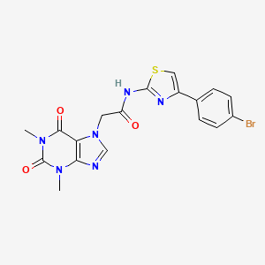 molecular formula C18H15BrN6O3S B5915306 N-[4-(4-bromophenyl)-1,3-thiazol-2-yl]-2-(1,3-dimethyl-2,6-dioxo-1,2,3,6-tetrahydro-7H-purin-7-yl)acetamide 