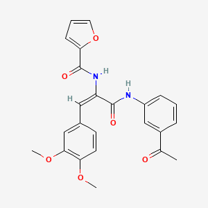 molecular formula C24H22N2O6 B5915319 N-[1-{[(3-acetylphenyl)amino]carbonyl}-2-(3,4-dimethoxyphenyl)vinyl]-2-furamide 
