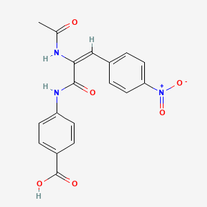 molecular formula C18H15N3O6 B5915332 4-{[2-(acetylamino)-3-(4-nitrophenyl)acryloyl]amino}benzoic acid 