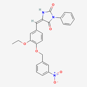 molecular formula C25H21N3O6 B5915339 5-{3-ethoxy-4-[(3-nitrobenzyl)oxy]benzylidene}-3-phenyl-2,4-imidazolidinedione 