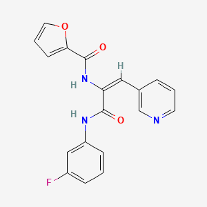 molecular formula C19H14FN3O3 B5915373 N-[1-{[(3-fluorophenyl)amino]carbonyl}-2-(3-pyridinyl)vinyl]-2-furamide 