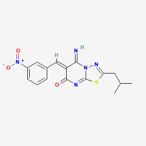 molecular formula C16H15N5O3S B5915381 5-imino-2-isobutyl-6-(3-nitrobenzylidene)-5,6-dihydro-7H-[1,3,4]thiadiazolo[3,2-a]pyrimidin-7-one 