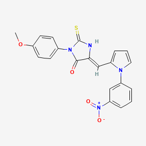 molecular formula C21H16N4O4S B5915395 3-(4-methoxyphenyl)-5-{[1-(3-nitrophenyl)-1H-pyrrol-2-yl]methylene}-2-thioxo-4-imidazolidinone 