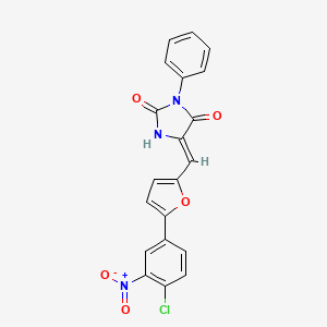 molecular formula C20H12ClN3O5 B5915414 5-{[5-(4-chloro-3-nitrophenyl)-2-furyl]methylene}-3-phenyl-2,4-imidazolidinedione 