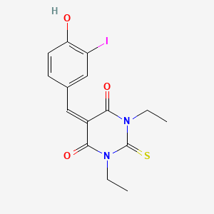 molecular formula C15H15IN2O3S B5915422 1,3-diethyl-5-(4-hydroxy-3-iodobenzylidene)-2-thioxodihydro-4,6(1H,5H)-pyrimidinedione 