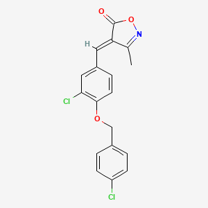 molecular formula C18H13Cl2NO3 B5915429 4-{3-chloro-4-[(4-chlorobenzyl)oxy]benzylidene}-3-methyl-5(4H)-isoxazolone 
