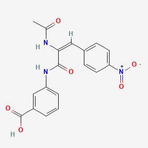 molecular formula C18H15N3O6 B5915490 3-{[2-(acetylamino)-3-(4-nitrophenyl)acryloyl]amino}benzoic acid 
