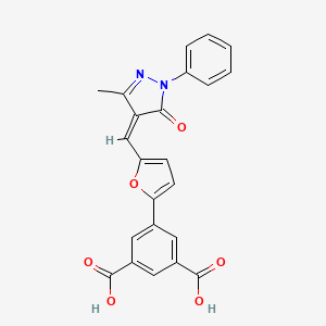 5-{5-[(3-methyl-5-oxo-1-phenyl-1,5-dihydro-4H-pyrazol-4-ylidene)methyl]-2-furyl}isophthalic acid