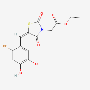 molecular formula C15H14BrNO6S B5915524 ethyl [5-(2-bromo-4-hydroxy-5-methoxybenzylidene)-2,4-dioxo-1,3-thiazolidin-3-yl]acetate 