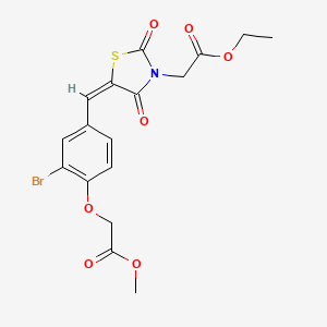 molecular formula C17H16BrNO7S B5915530 methyl (2-bromo-4-{[3-(2-ethoxy-2-oxoethyl)-2,4-dioxo-1,3-thiazolidin-5-ylidene]methyl}phenoxy)acetate 