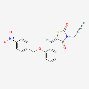 molecular formula C20H14N2O5S B5915553 5-{2-[(4-nitrobenzyl)oxy]benzylidene}-3-(2-propyn-1-yl)-1,3-thiazolidine-2,4-dione 