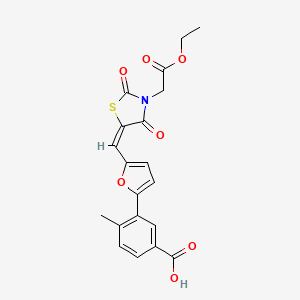 molecular formula C20H17NO7S B5915560 3-(5-{[3-(2-ethoxy-2-oxoethyl)-2,4-dioxo-1,3-thiazolidin-5-ylidene]methyl}-2-furyl)-4-methylbenzoic acid 