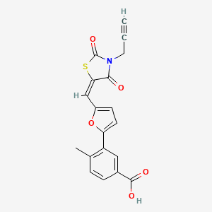 3-(5-{[2,4-dioxo-3-(2-propyn-1-yl)-1,3-thiazolidin-5-ylidene]methyl}-2-furyl)-4-methylbenzoic acid
