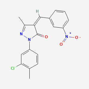 molecular formula C18H14ClN3O3 B5915571 2-(3-chloro-4-methylphenyl)-5-methyl-4-(3-nitrobenzylidene)-2,4-dihydro-3H-pyrazol-3-one 