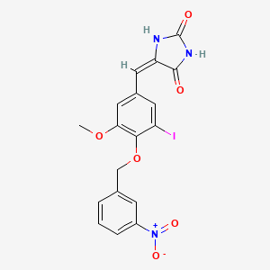 molecular formula C18H14IN3O6 B5915593 5-{3-iodo-5-methoxy-4-[(3-nitrobenzyl)oxy]benzylidene}-2,4-imidazolidinedione 