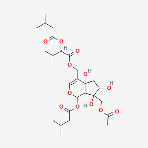 molecular formula C27H42O12 B591561 [7-(Acetyloxymethyl)-4a,6,7-trihydroxy-1-(3-methylbutanoyloxy)-1,5,6,7a-tetrahydrocyclopenta[c]pyran-4-yl]methyl 3-methyl-2-(3-methylbutanoyloxy)butanoate CAS No. 862255-64-9