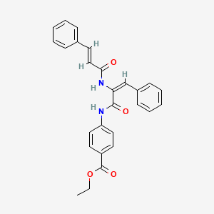 molecular formula C27H24N2O4 B5915617 ethyl 4-{[2-(cinnamoylamino)-3-phenylacryloyl]amino}benzoate 