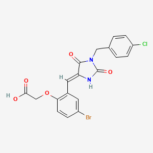 molecular formula C19H14BrClN2O5 B5915618 (4-bromo-2-{[1-(4-chlorobenzyl)-2,5-dioxo-4-imidazolidinylidene]methyl}phenoxy)acetic acid 
