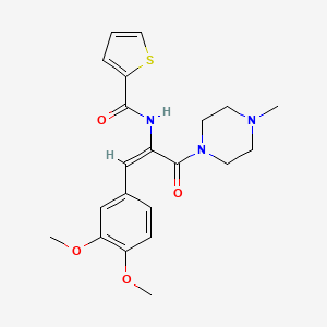 N-{2-(3,4-dimethoxyphenyl)-1-[(4-methyl-1-piperazinyl)carbonyl]vinyl}-2-thiophenecarboxamide