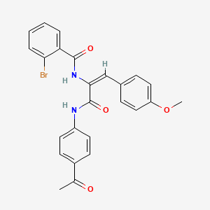 molecular formula C25H21BrN2O4 B5915629 N-[1-{[(4-acetylphenyl)amino]carbonyl}-2-(4-methoxyphenyl)vinyl]-2-bromobenzamide 