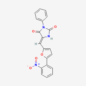 5-{[5-(2-nitrophenyl)-2-furyl]methylene}-3-phenyl-2,4-imidazolidinedione