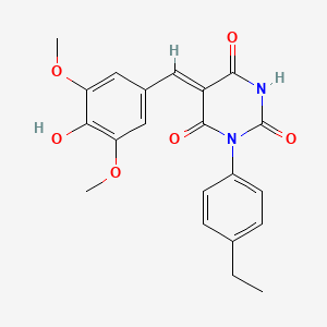 molecular formula C21H20N2O6 B5915637 1-(4-ethylphenyl)-5-(4-hydroxy-3,5-dimethoxybenzylidene)-2,4,6(1H,3H,5H)-pyrimidinetrione 