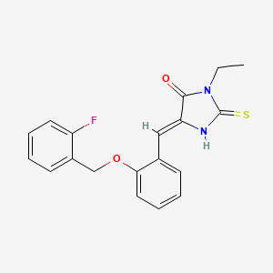 3-ethyl-5-{2-[(2-fluorobenzyl)oxy]benzylidene}-2-thioxo-4-imidazolidinone