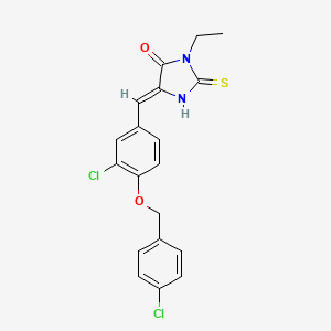 5-{3-chloro-4-[(4-chlorobenzyl)oxy]benzylidene}-3-ethyl-2-thioxo-4-imidazolidinone