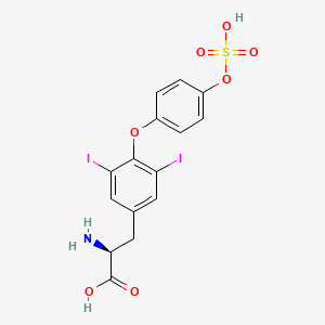 molecular formula C15H13I2NO7S B591566 (2S)-2-Amino-3-[3,5-diiodo-4-(4-sulfooxyphenoxy)phenyl]propanoic acid CAS No. 1628776-32-8
