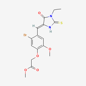 methyl {5-bromo-4-[(1-ethyl-5-oxo-2-thioxo-4-imidazolidinylidene)methyl]-2-methoxyphenoxy}acetate