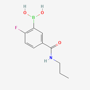 molecular formula C10H13BFNO3 B591568 (2-Fluoro-5-(propylcarbamoyl)phenyl)boronic acid CAS No. 874289-48-2