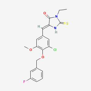 5-{3-chloro-4-[(3-fluorobenzyl)oxy]-5-methoxybenzylidene}-3-ethyl-2-thioxo-4-imidazolidinone