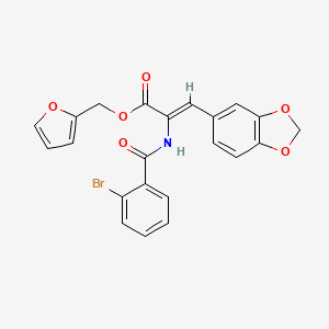 molecular formula C22H16BrNO6 B5915698 2-furylmethyl 3-(1,3-benzodioxol-5-yl)-2-[(2-bromobenzoyl)amino]acrylate 