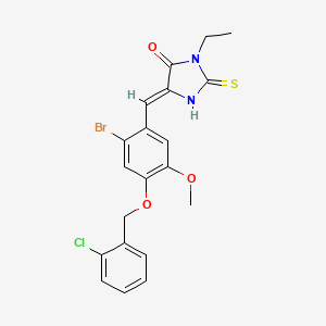 5-{2-bromo-4-[(2-chlorobenzyl)oxy]-5-methoxybenzylidene}-3-ethyl-2-thioxo-4-imidazolidinone