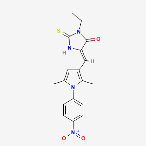 molecular formula C18H18N4O3S B5915719 5-{[2,5-dimethyl-1-(4-nitrophenyl)-1H-pyrrol-3-yl]methylene}-3-ethyl-2-thioxo-4-imidazolidinone 