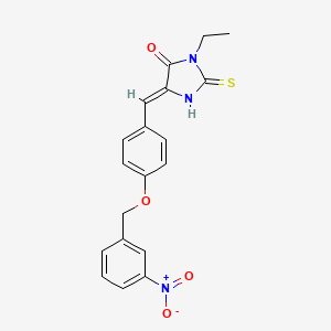 molecular formula C19H17N3O4S B5915724 3-ethyl-5-{4-[(3-nitrobenzyl)oxy]benzylidene}-2-thioxo-4-imidazolidinone 