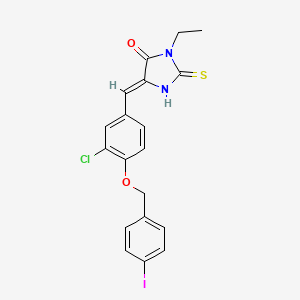 5-{3-chloro-4-[(4-iodobenzyl)oxy]benzylidene}-3-ethyl-2-thioxo-4-imidazolidinone